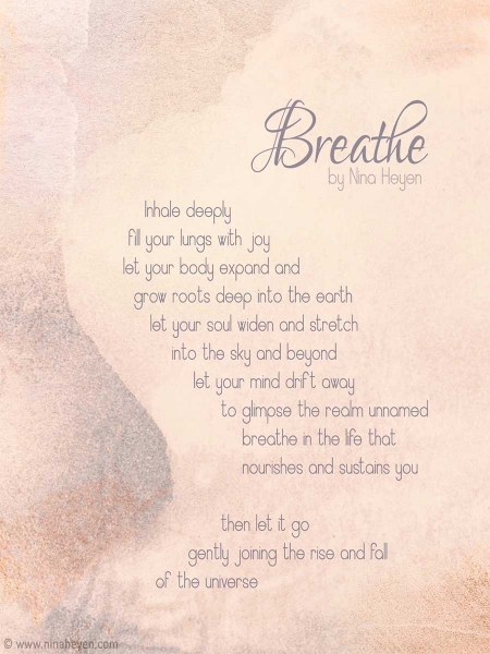 Inspirational Poem Quot Breathe Quot Printable Poetry Card
